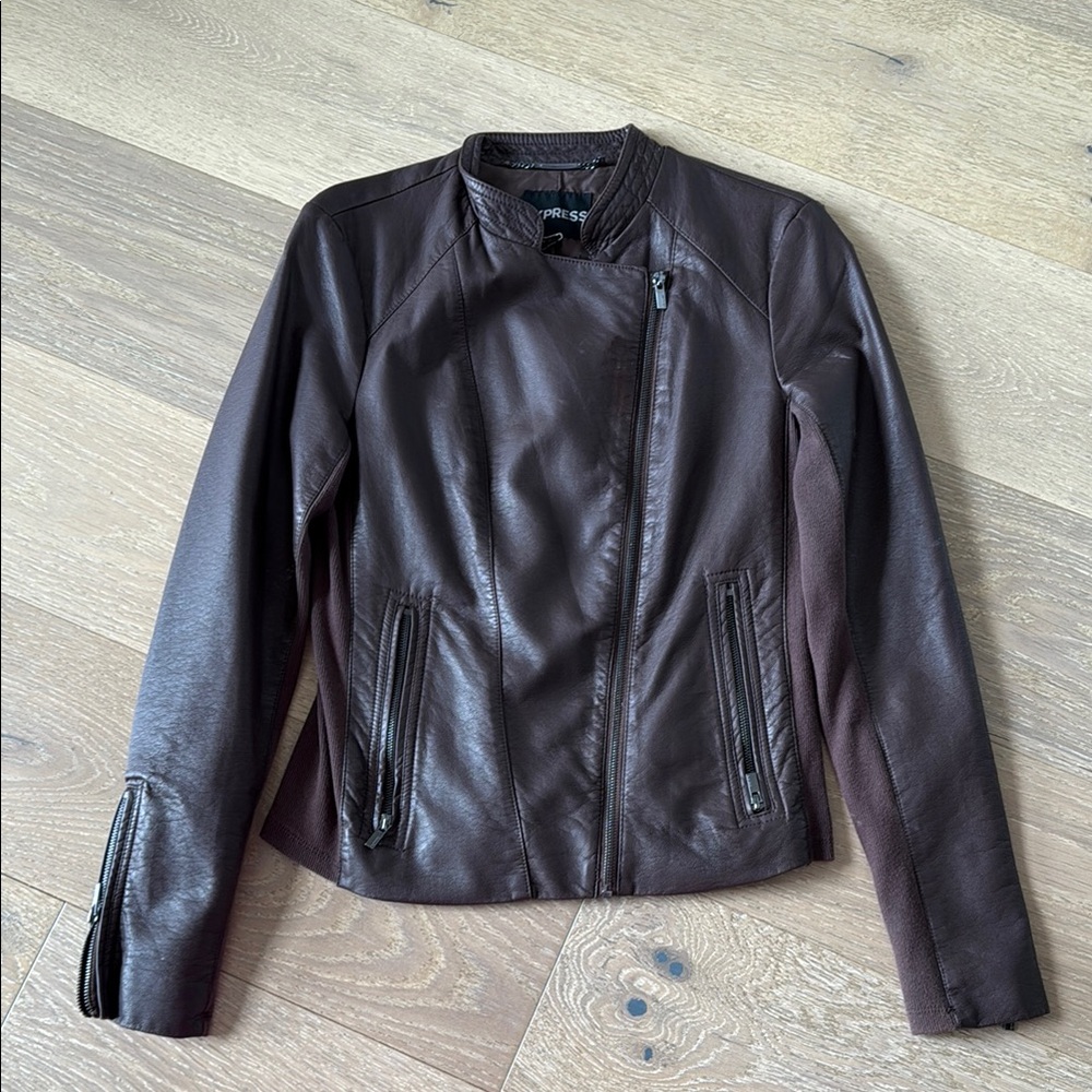 Express  Women's Brown Leather Jacket